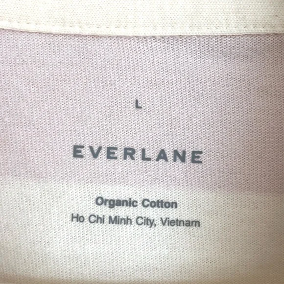 Everlane Purple / White Stripe Organic Cotton Long Sleeve Rugby Polo Size Large - Picture 4 of 10